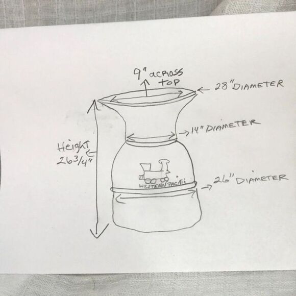 Pacific Railroad Spittoon, brass & copper double sided RR Engine logo - Picture 3 of 9